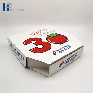 Boîte écologique de papier d'emballage de boîte à pizza d'emballage alimentaire imprimée par produits chauds