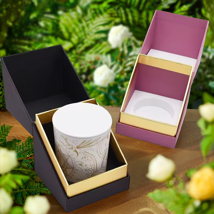 Petite boîte de papier cadeau de bonbons de mariage de luxe boîte rigide de faveur de paillettes avec stratification mate de feuille d'or