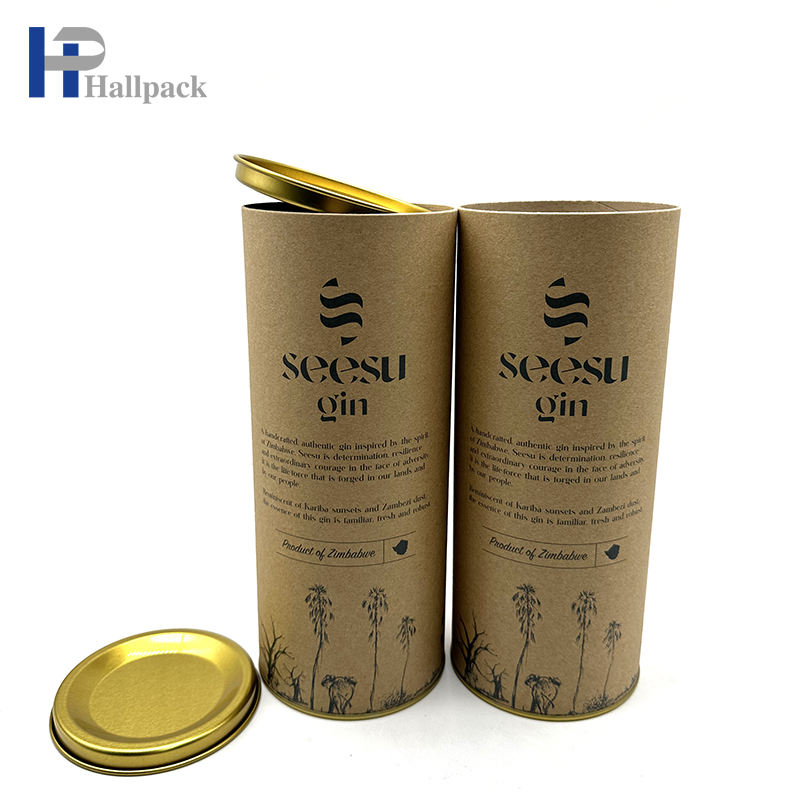 Nouveau tube rond de papier d'emballage de carton de café de thé de nourriture de conception avec la couverture de fer