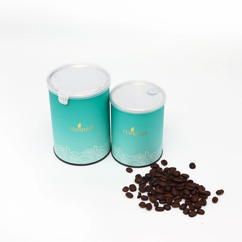 Emballage de tube en papier de qualité alimentaire Conteneurs personnalisés pour noix de grains de café avec couvercles