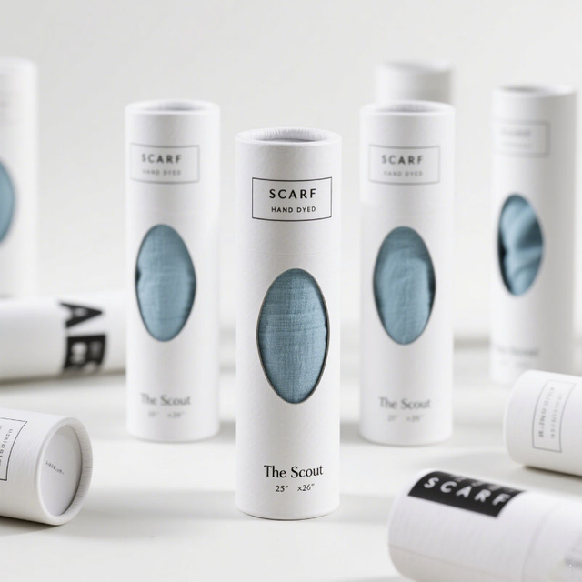 Cylindre rond Cylindre Vêtements écologiques Emballage de tube de tube en papier emballage de tube en papier avec fenêtre