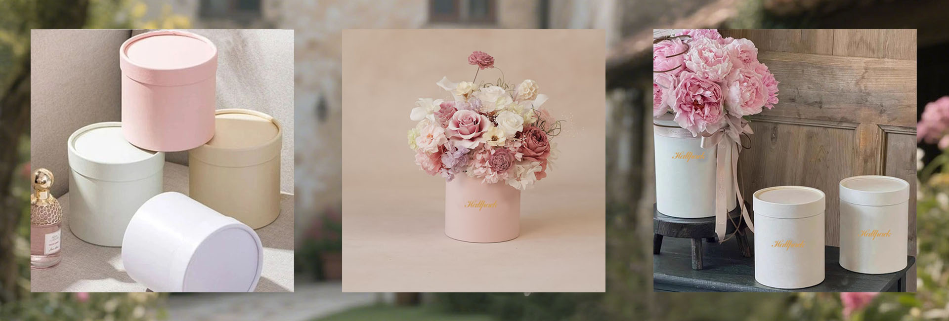 Emballage de la bo&icirc;te &agrave; fleurs