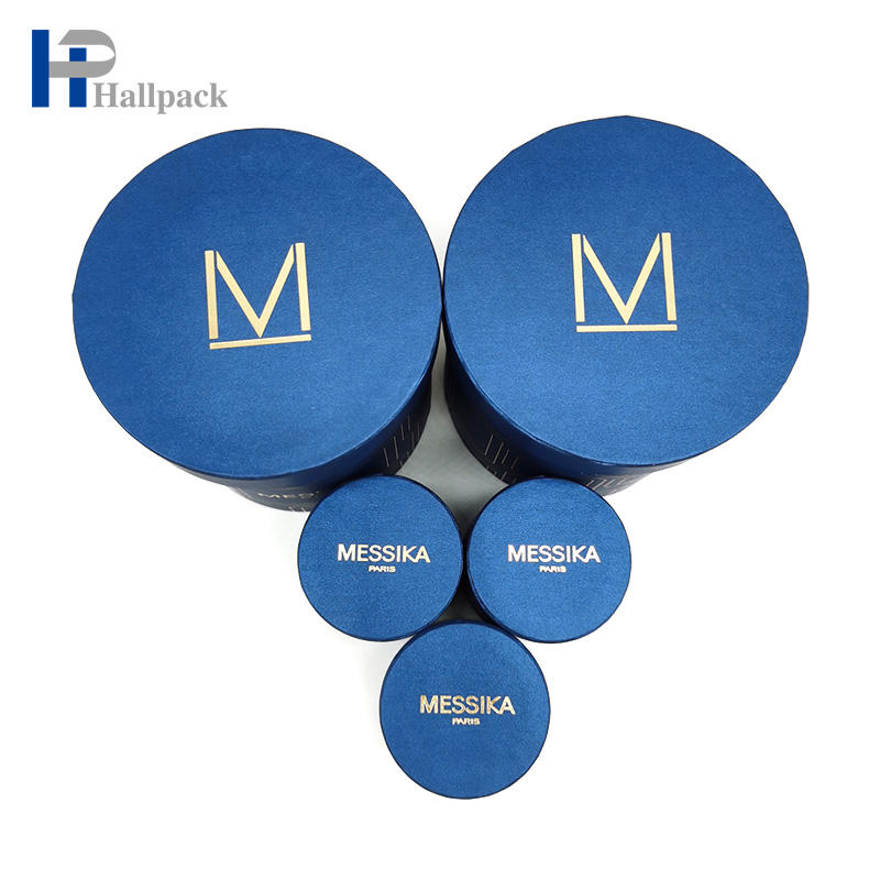 Emballage cosmétique fait sur commande de tube de papier bleu de tube de boîte de papier d'emballage