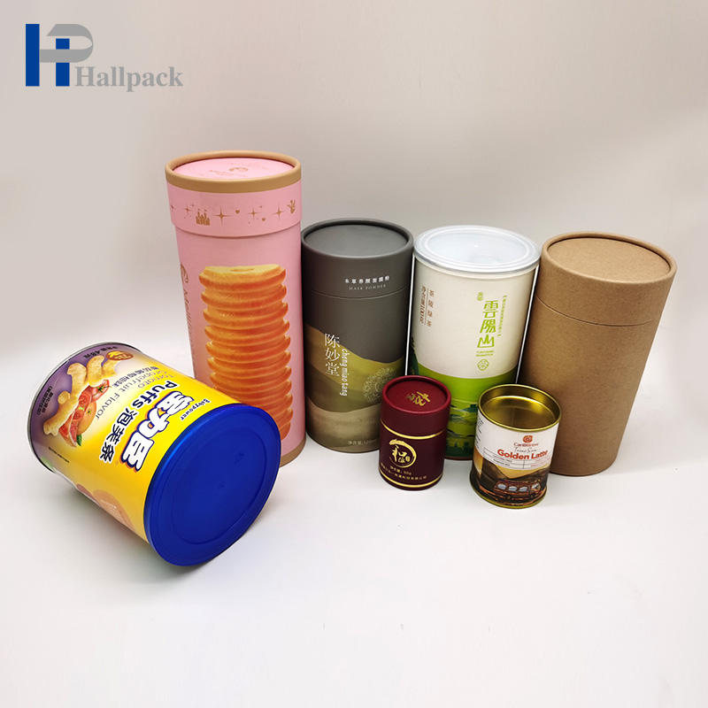 Paquet rond emballé par carton de catégorie comestible de conception adaptée aux besoins du client écologique de boîte de tube