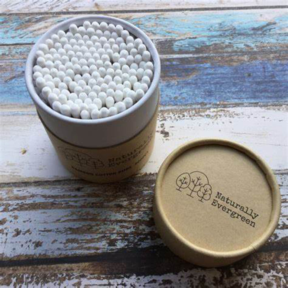 Paquet cosmétique fait sur commande biodégradable de boîte de tube rond emballé par carton cosmétique pour les cotons-tiges en bambou