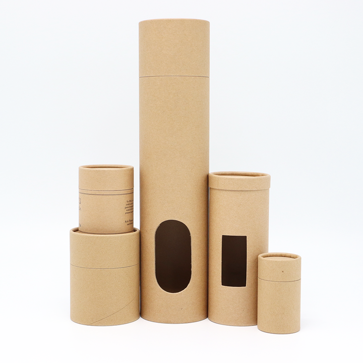 Tubes ronds faits sur commande de carton de cylindre d'emballage de tube de papier d'emballage de taille avec la fenêtre de PVC