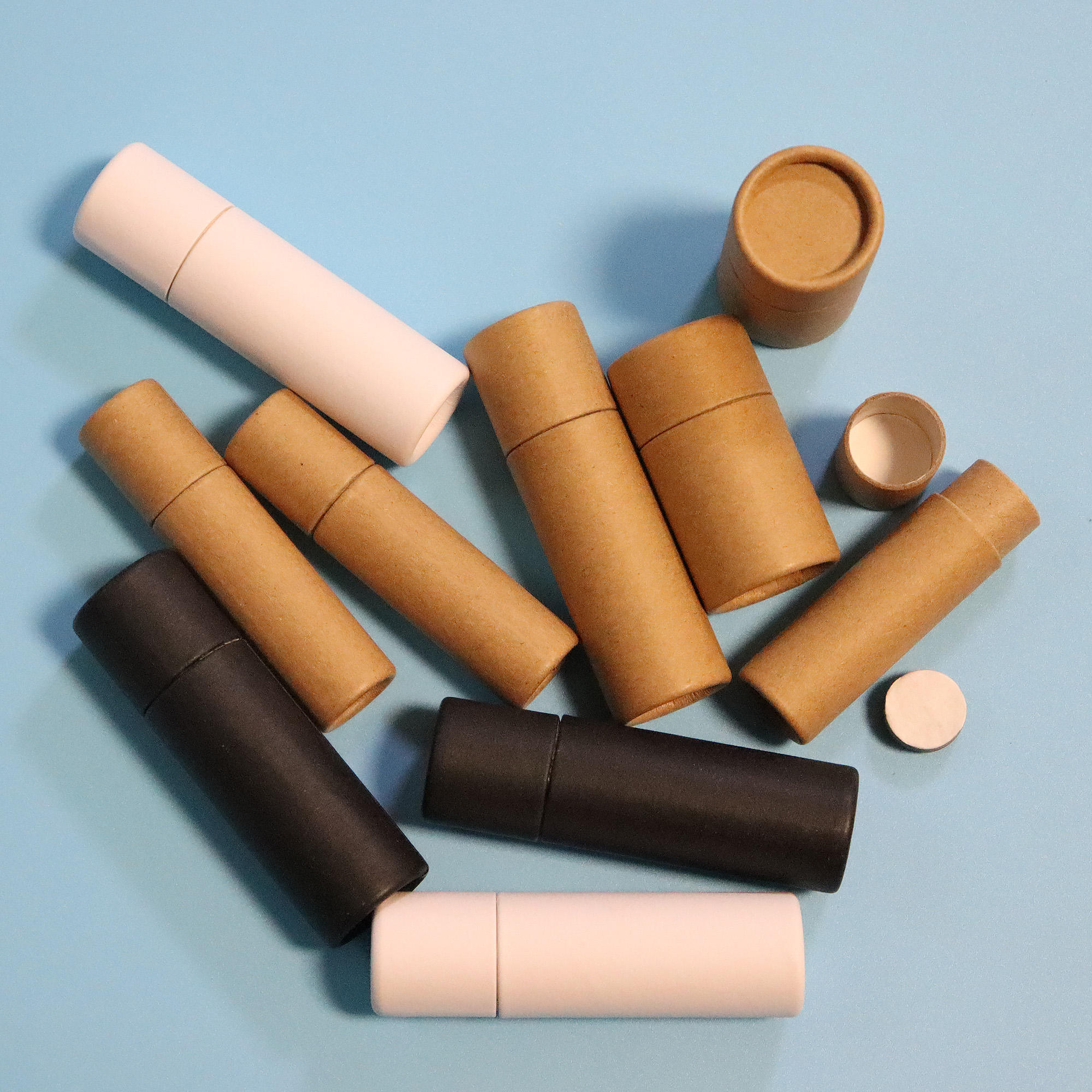 Tube de brillant à lèvres Push-up de 0.3oz de haute qualité, boîtes de rangement rondes et rigides en papier recyclé de 10ml, ensemble pour usage cosmétique