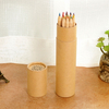 L'art fait sur commande écologique de papeterie fournit la boîte ronde de tube emballée par carton emballée pour peindre des crayons de couleur de stylo de colorant