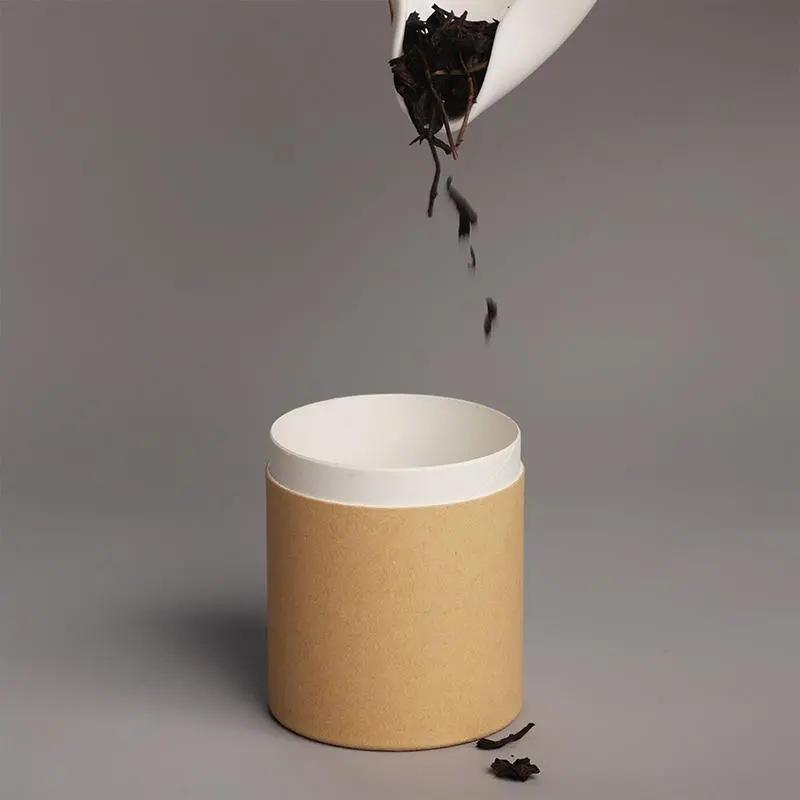 Emballage fait sur commande de cylindre rond de tube de papier d'emballage de catégorie comestible biodégradable pour la poudre de protéine de thé et les grains de café