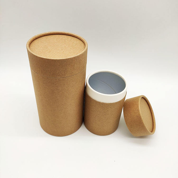 Boîte ronde imprimée faite sur commande de cylindre de papier d'emballage pour l'emballage de thé de café de noix faite à partir du papier d'artisanat