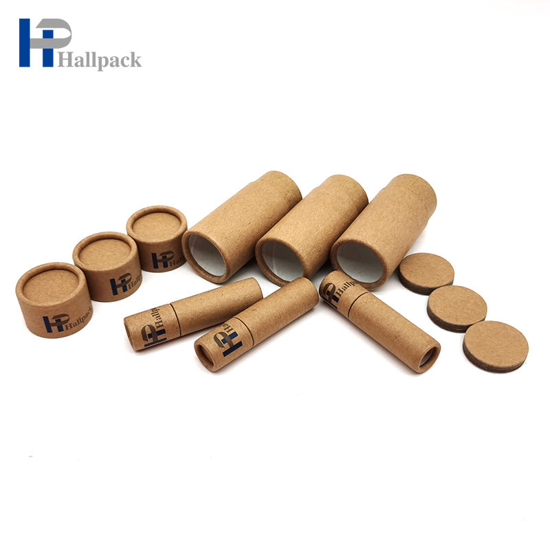 Emballage cosmétique fait sur commande écologique de tube de papier de boîte de cylindre de carton d'emballage pour le baume à lèvres déodorant de baume de nez d'animal familier de poussée
