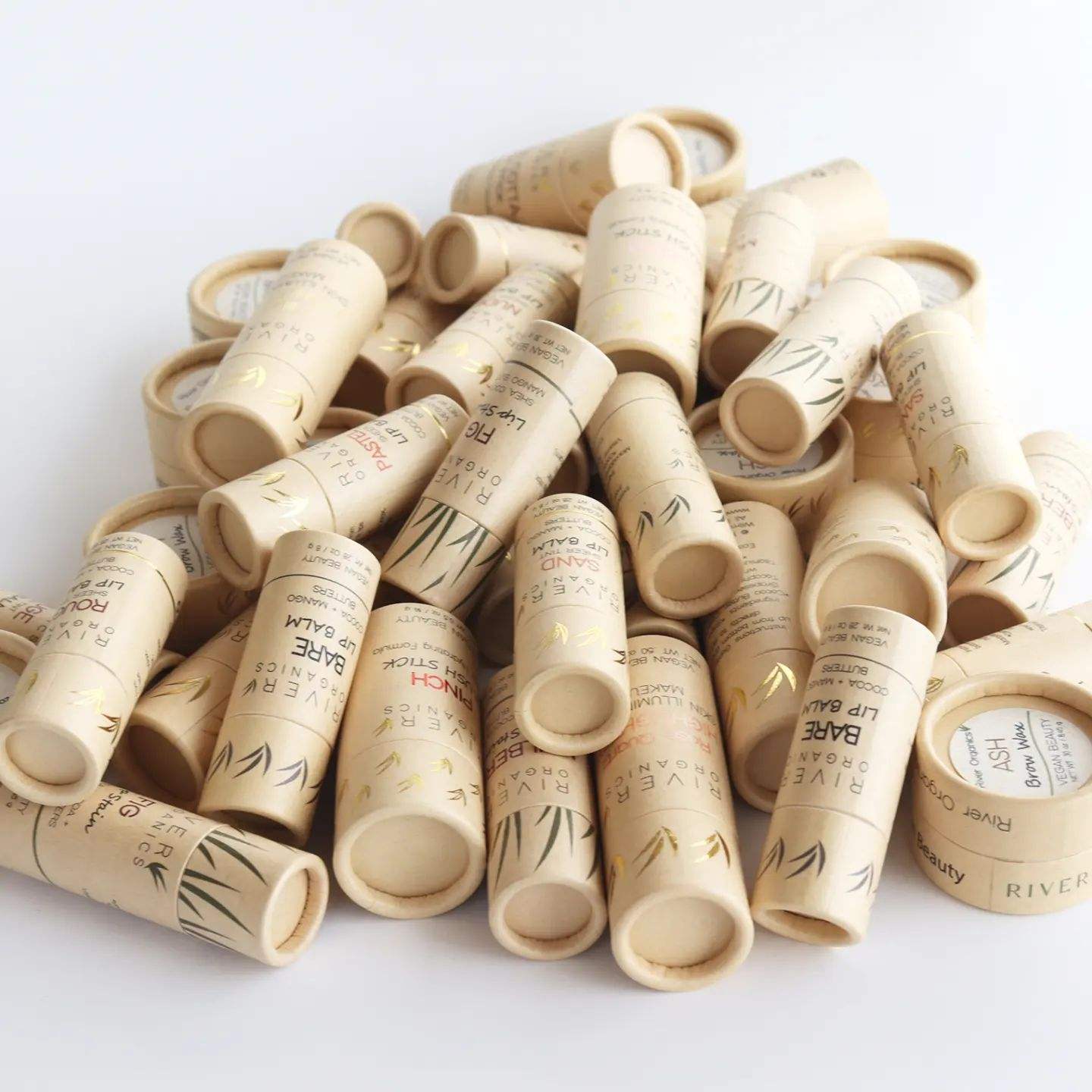 Vente Flash Bâton déodorant cosmétique biodégradable blanc, emballage en papier, baume à lèvres personnalisé, Tube torsadé