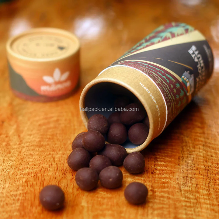 Capsules de collagène de supplément alimentaire écologique recyclable, emballage de poudre vide, Tube en papier d'emballage Kraft pour Capsules