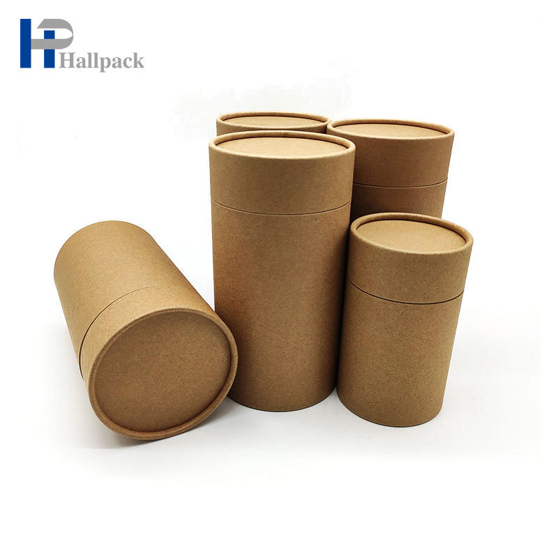 Tube de papier Kraft brun de qualité alimentaire, cylindre écologique en forme de thé, emballage de soins de la peau, biscuits, cosmétiques, artisanat, cylindre en papier