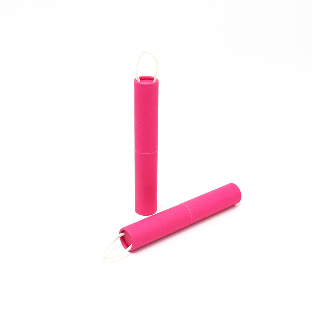 Cylindre en carton avec Logo imprimé personnalisé, vente en gros, Rose rouge, Tube en papier Kraft torsadé à la main, stylo de parfum, emballage en Tube de papier cadeau