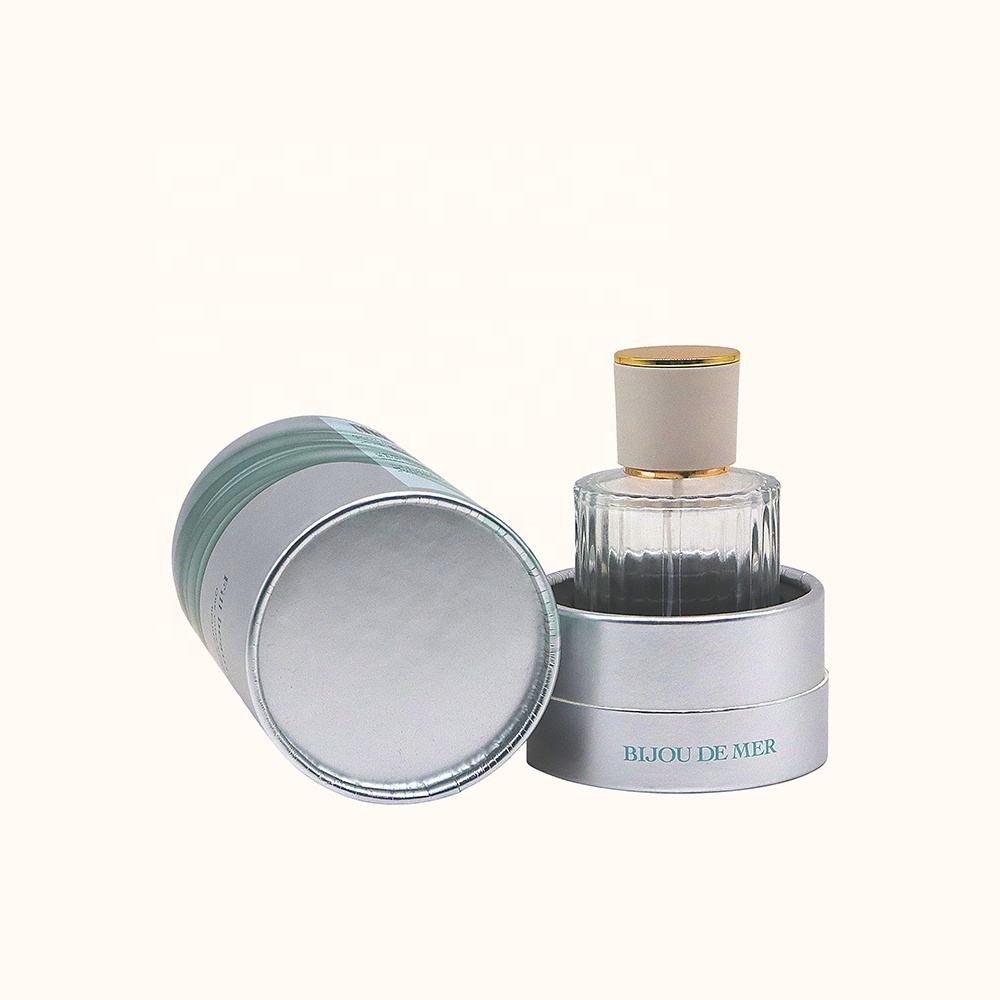 La boîte de cylindre de carton cosmétique biodégradable de luxe faite sur commande disparaissent l'impression manipulant l'emballage de tube de papier pour la bouteille de parfum