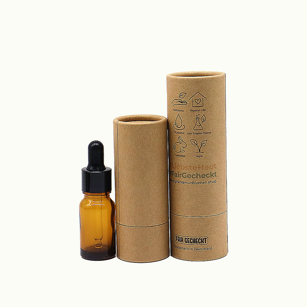 Emballage cosmétique en carton Kraft recyclé, bouteille de parfum d'huile essentielle, Tubes en papier brun, 10ml, 30ml, 50ml, 100ml