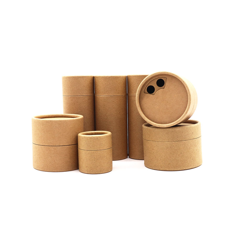 Tube rond fait sur commande de cylindre de carton d'Eco de papier kraft avec l'emballage supérieur de poudre de récipient de sel d'épice de tube de papier de secoueur