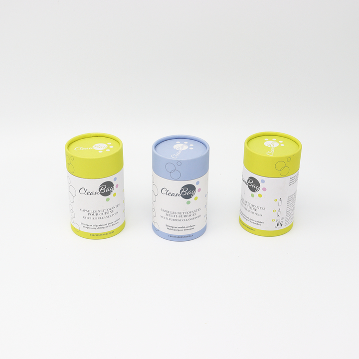 Emballage fait sur commande écologique de tube de papier de boîte de cylindre de carton de nettoyant pour le détergent polyvalent de fenêtres d'ameublement