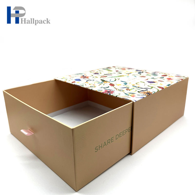 Boîte de papier de tiroir de boîte d'emballage de cadeau de taille de logo personnalisé en gros qui respecte l'environnement