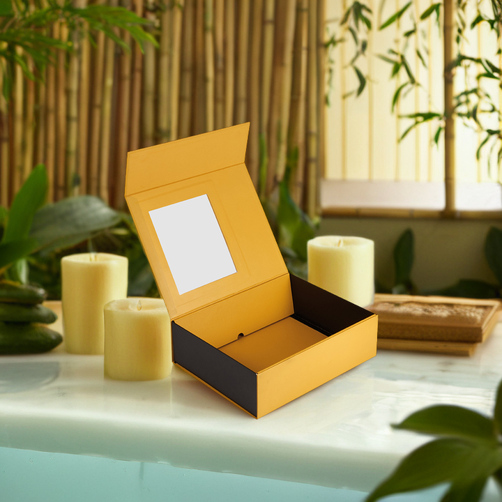 Boîte-cadeau de parfum luxueuse, boîtes rigides en tube de papier de qualité supérieure avec feuille d'or, gaufrage de stratification mat et brillant pour cosmétiques