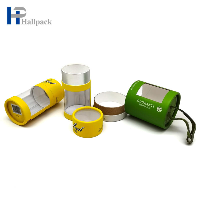 Vieux tube de papier déodorant d'épice de tissu de cylindre avec la fenêtre de PVC