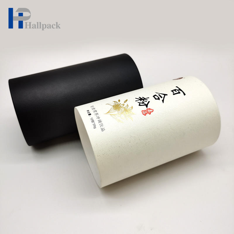 Emballage de tube de papier de thé d'emballage de tube de papier blanc de conception de taille de rosée