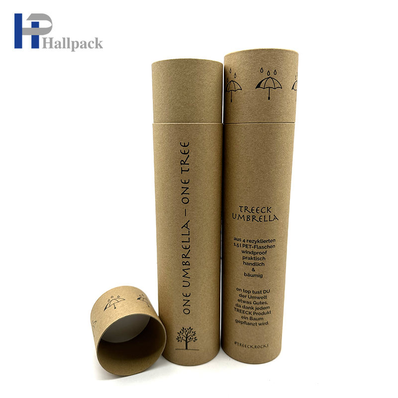 Tube rond d'emballage de papier de tube de carton de papier d'emballage d'étiquette faite sur commande qui respecte l'environnement pour le parapluie