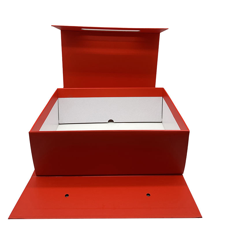 Boîte de papier de grande taille pliable magnétique faite sur commande de luxe avec la corde de main en cuir