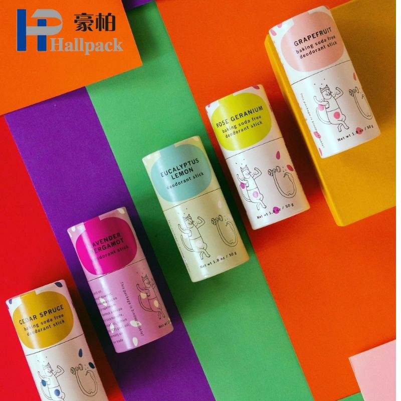 Carton Kraft biodégradable de conception de marque personnalisée, conteneur de bâton de déodorant Push Up, emballage de Tube de baume à lèvres, papier compostable