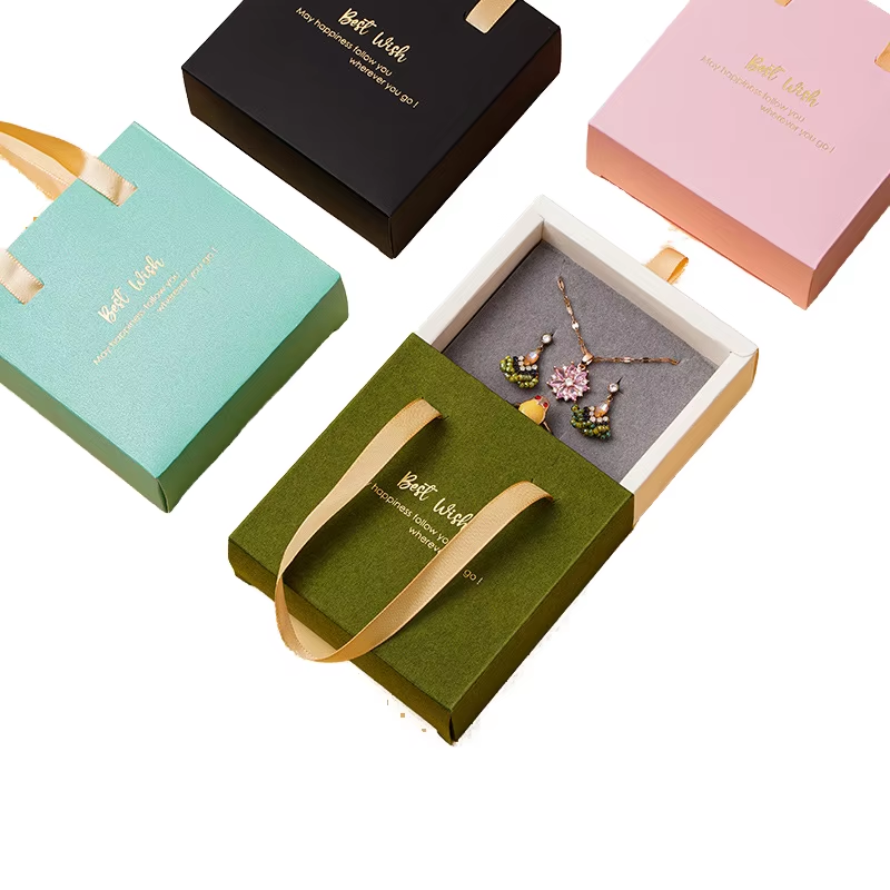  Boîte de tiroir en papier Boîte à bijoux pour les boucles d'oreilles Colliers