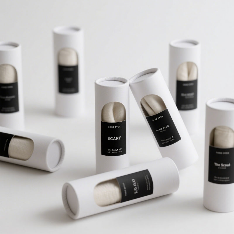 Emballage de vestiges respectueux de l'environnement Emballage de tube en papier avec fenêtre