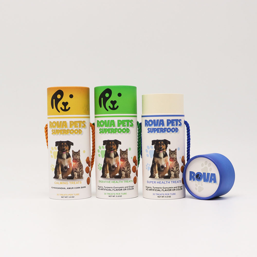 Tubes d'emballage biodégradables et écologiques, boîte cylindrique en carton Kraft de qualité alimentaire, emballage en Tube de papier pour aliments pour animaux domestiques