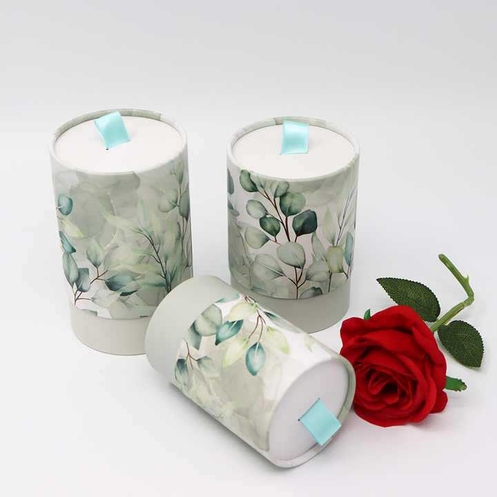 Boîte faite sur commande écologique de cylindre de carton de catégorie comestible avec l'emballage de tube de papier de ruban pour le thé de café