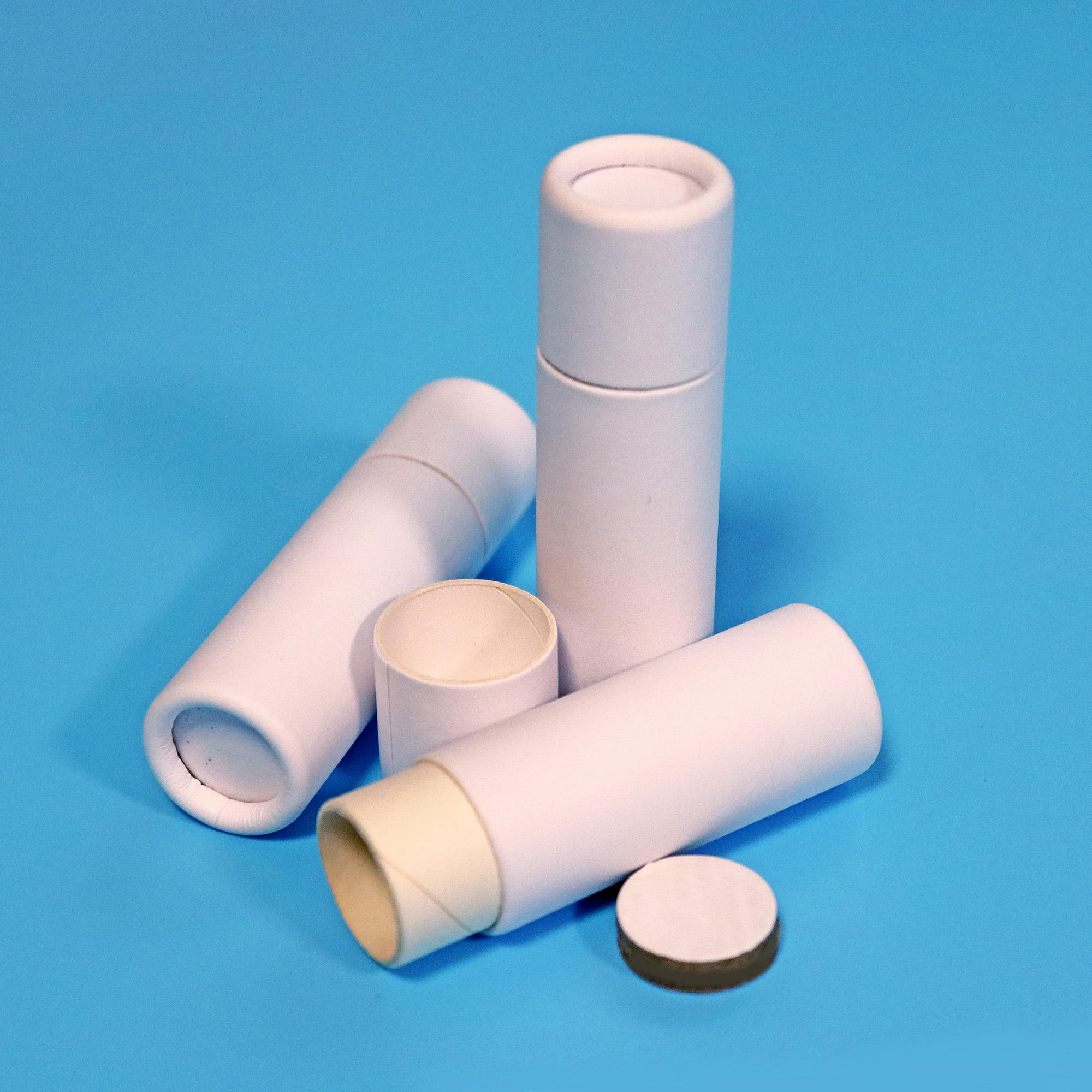 Tubes de baume à lèvres de tube de papier déodorant blanc ECO de 2 oz de vente chaude à bas prix
