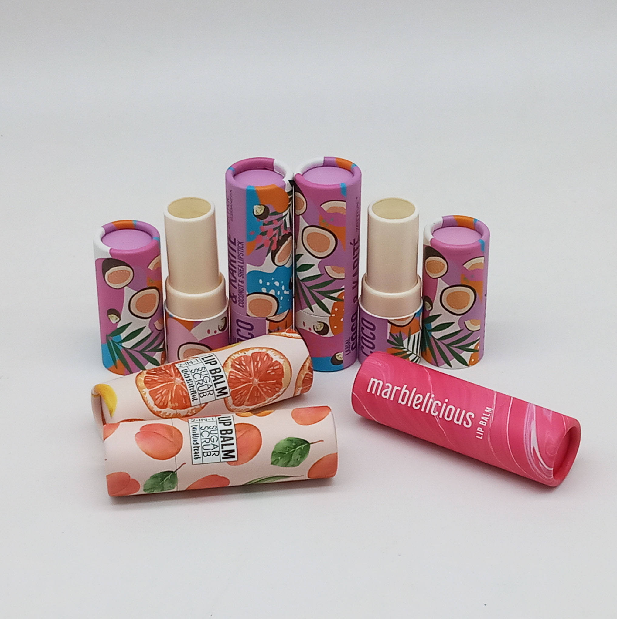 Mini baume à lèvres torsadé, Tube en papier Push Up, récipient déodorant de 3.5g, résistant à l'huile