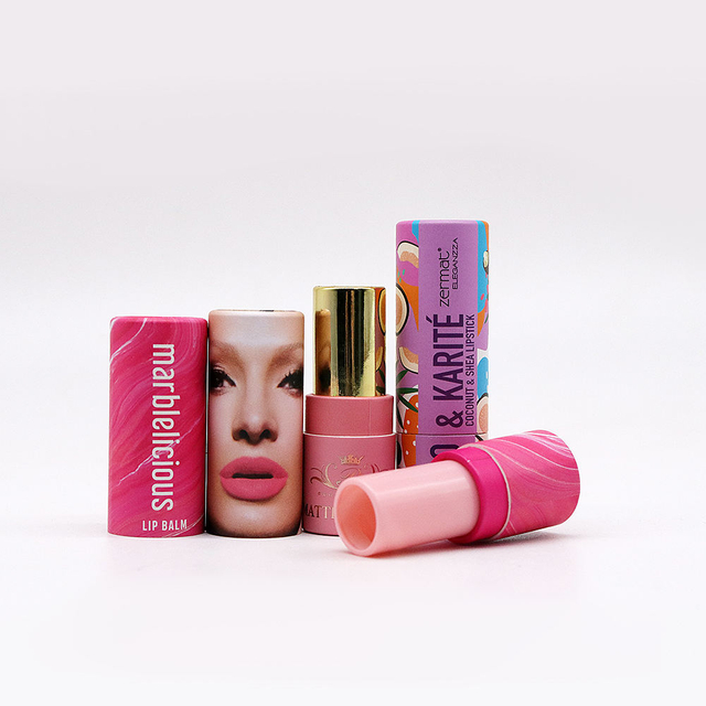 Tube de baume à lèvres personnalisé en papier écologique, cylindre Push-Up de forme ronde, barre de Lotion à la mode, emballage de Tubes en papier torsadé