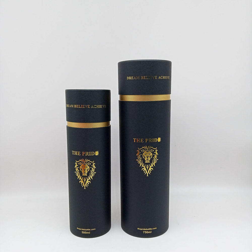 Cylindre en carton Kraft biodégradable, tube en papier, matériaux recyclés, impression estampillée pour bougies et bouteilles thermos, emballage cadeau