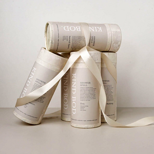 Tube d'emballage rond en carton biodégradable, fait à la main, sans plastique, 100%, pour bouteille de parfum, huile essentielle