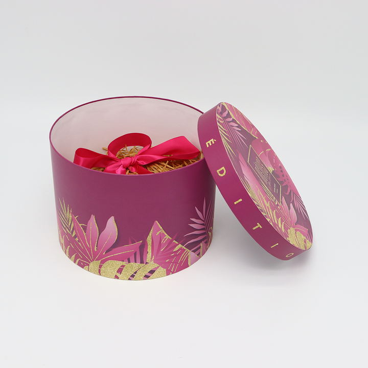 Emballage fait sur commande écologique de tube de papier de boîte de cylindre de carton pour le cadeau d'anniversaire de cadeau de vacances de fleurs de parfum de soin de la peau