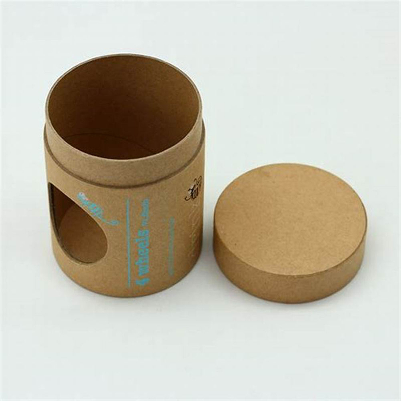 Boîte faite sur commande écologique de cylindre de carton de catégorie comestible avec l'emballage de tube de papier de fenêtre de PVC pour des noix de chocolat de biscuit de boisson