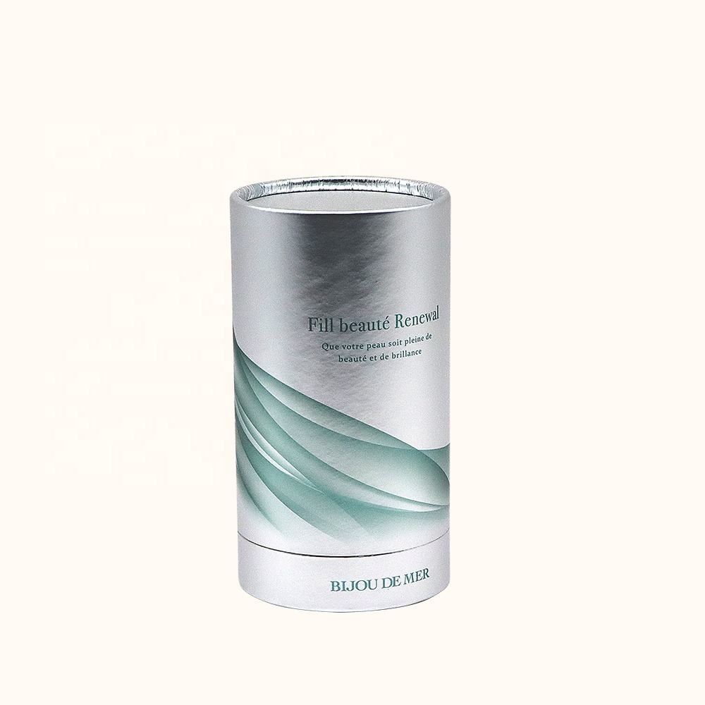 La boîte de cylindre de carton cosmétique biodégradable de luxe faite sur commande disparaissent l'impression manipulant l'emballage de tube de papier pour la bouteille de parfum
