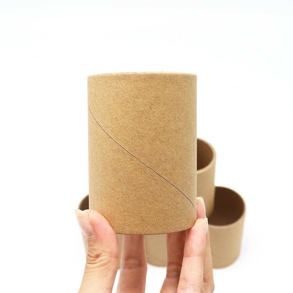 Boîte de tube de cylindre de carton d'emballage de papier rond personnalisé, tube de papier kraft en gros