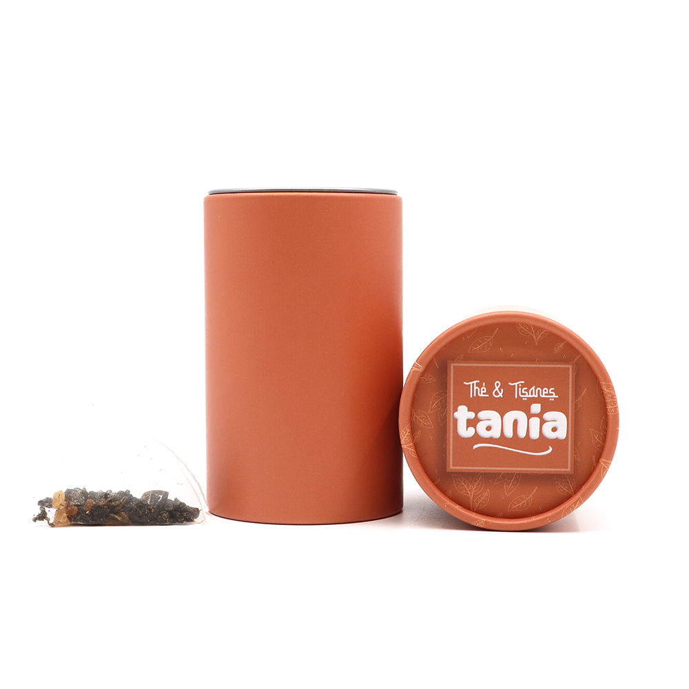 Feuille d'aluminium biodégradable, collagène de qualité alimentaire, poudre de champignon, emballage en carton, boîte cylindrique, Tube en papier pour biscuits aux épices