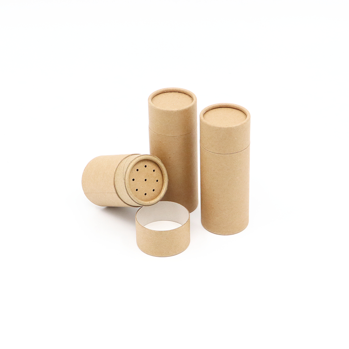 Emballage fait sur commande écologique de tube de papier de boîte de cylindre de carton de catégorie comestible avec le dispositif trembleur de tamis pour l'épice gastronomique de condiments