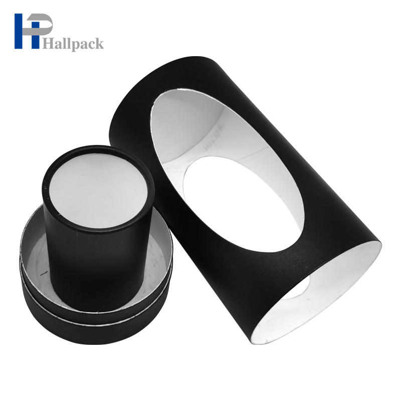 Tube de papier Lip Blam Tube de papier de fenêtre Tube de papier en carton noir uni