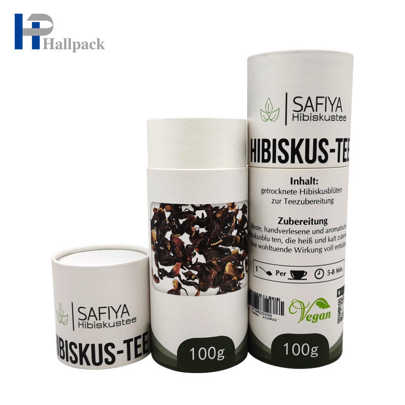 Emballage fait sur commande de tube de papier de nourriture de thé de tube de papier d'autocollant d'étiquette