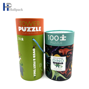 Emballage recyclable de tube de papier de cylindre de puzzle de logo de taille faite sur commande en gros