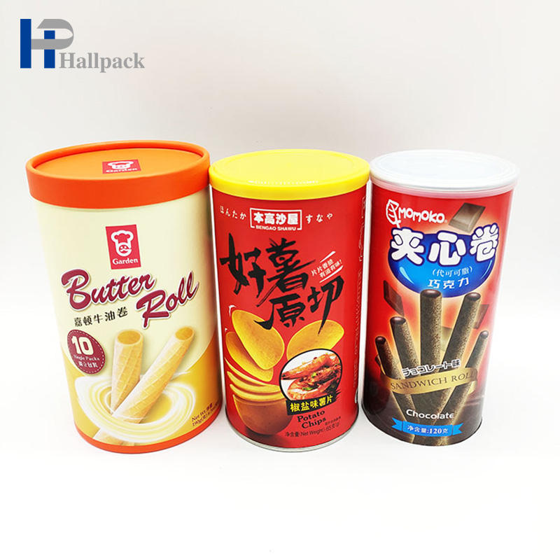 Le papier d'emballage facile à décoller du couvercle peut tuber le tube de papier supérieur transparent avec le couvercle en métal