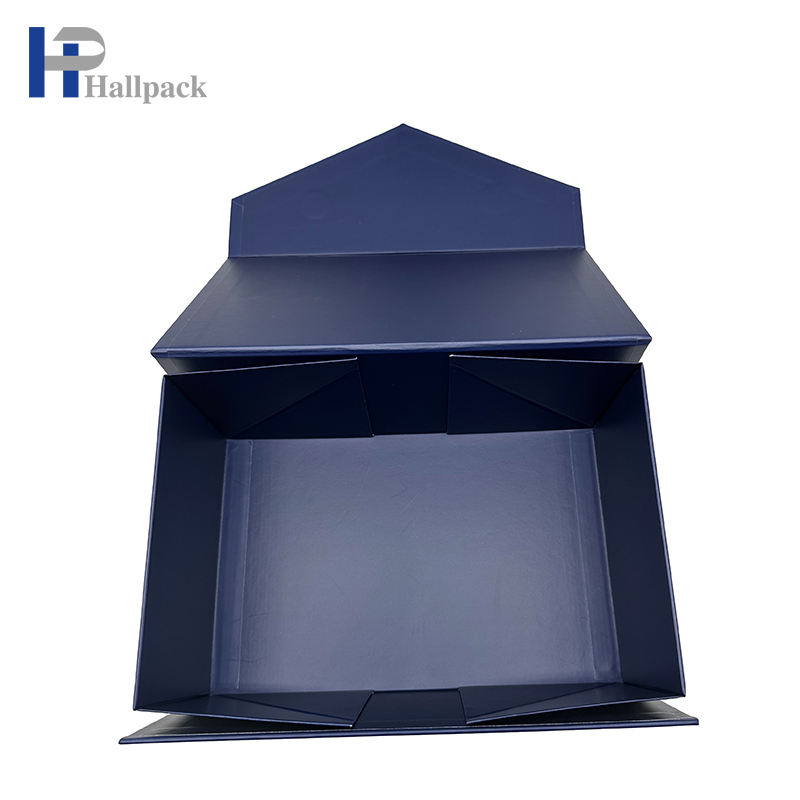 Boîte de courrier d'emballage ondulé pliable en carton rigide en forme de livre, boîte d'expédition, boîte en papier